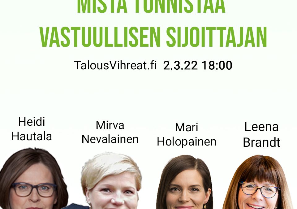Mistä tunnistaa vastuullisen sijoittajan